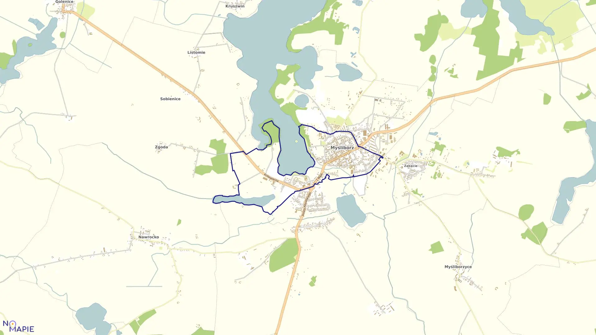 Mapa obrębu MYŚLIBÓRZ 2 w gminie Myślibórz