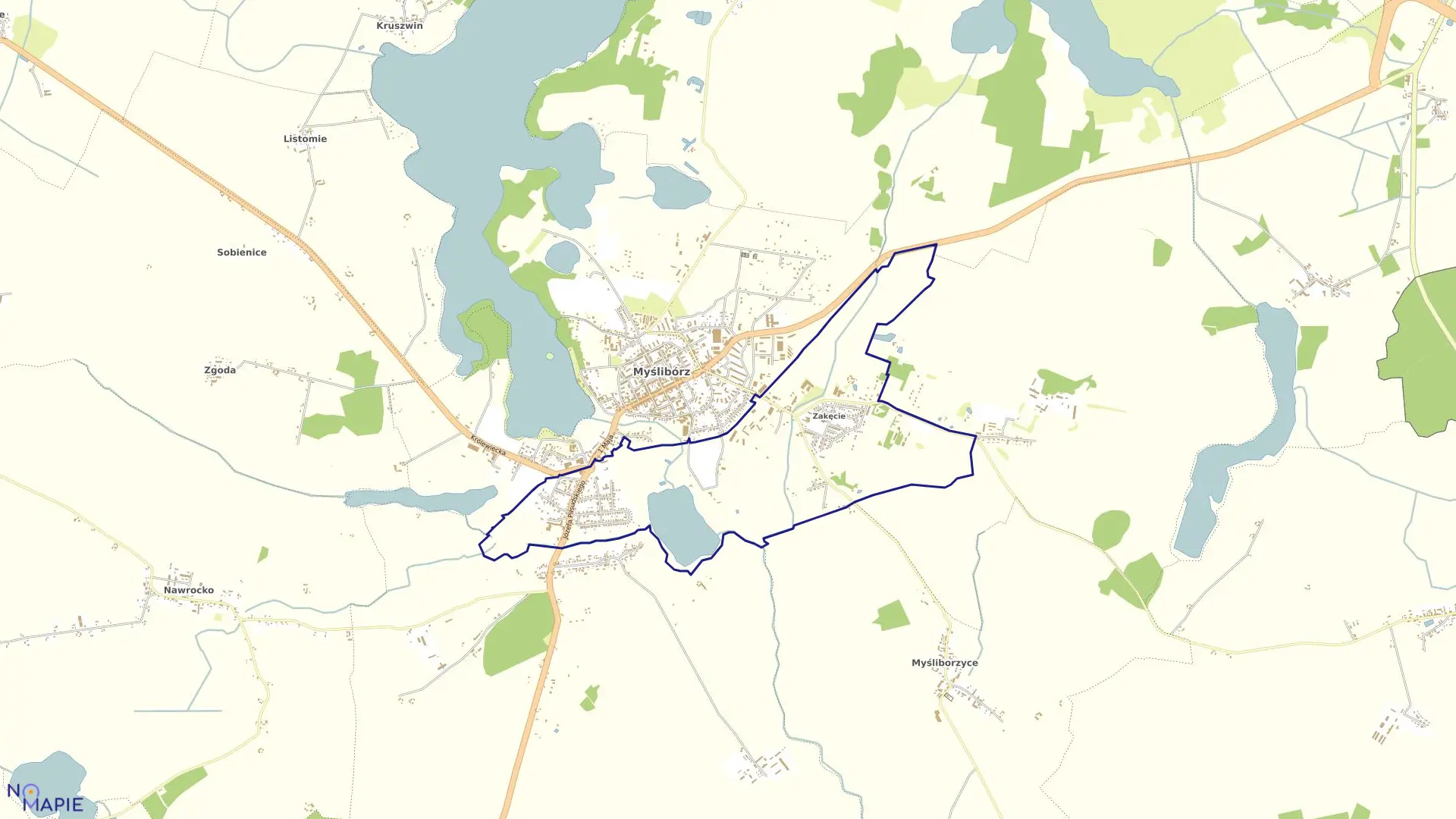 Mapa obrębu MYŚLIBÓRZ 3 w gminie Myślibórz